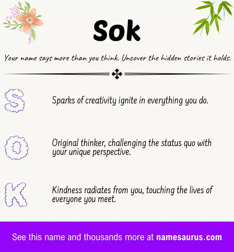 Acrostic poem about Sok.