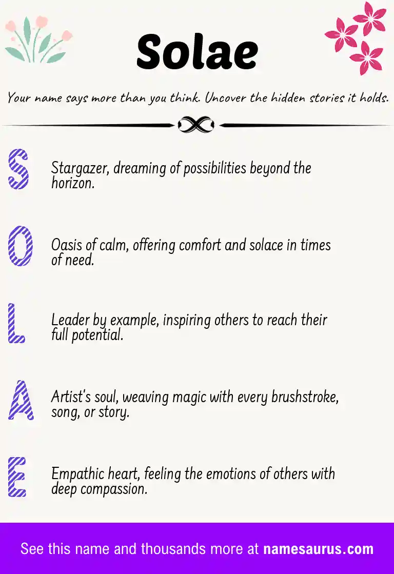 Acrostic poem about Solae.
