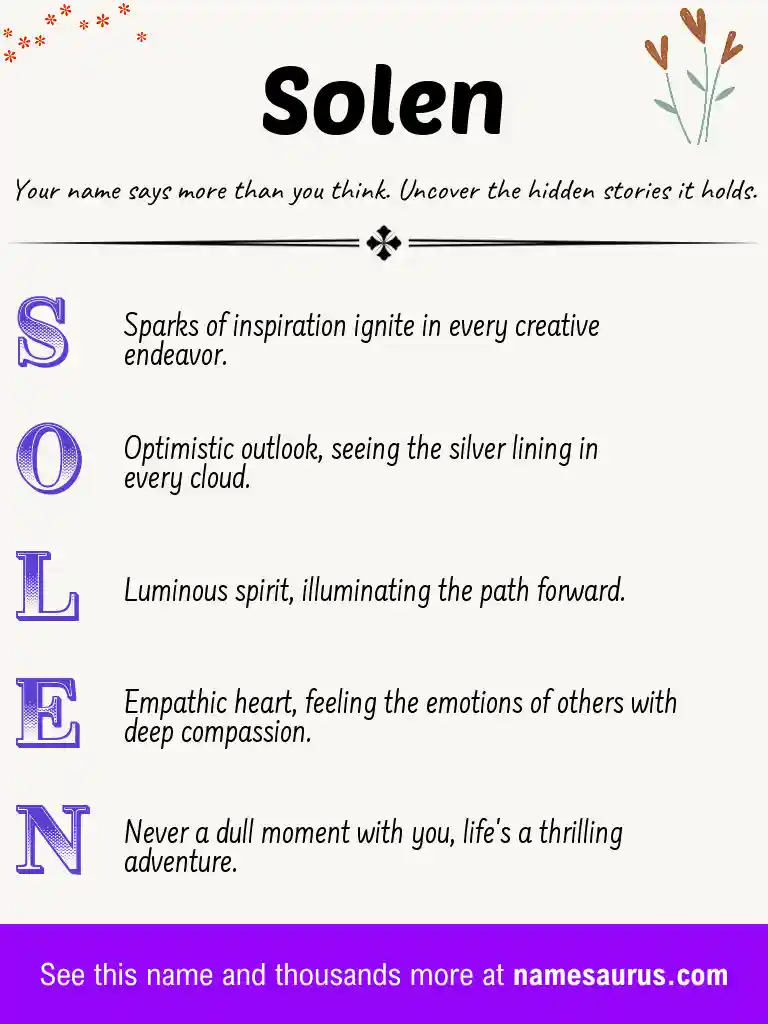 Acrostic poem about Solen.