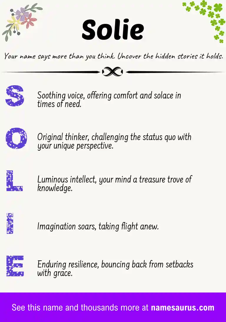 Acrostic poem about Solie.