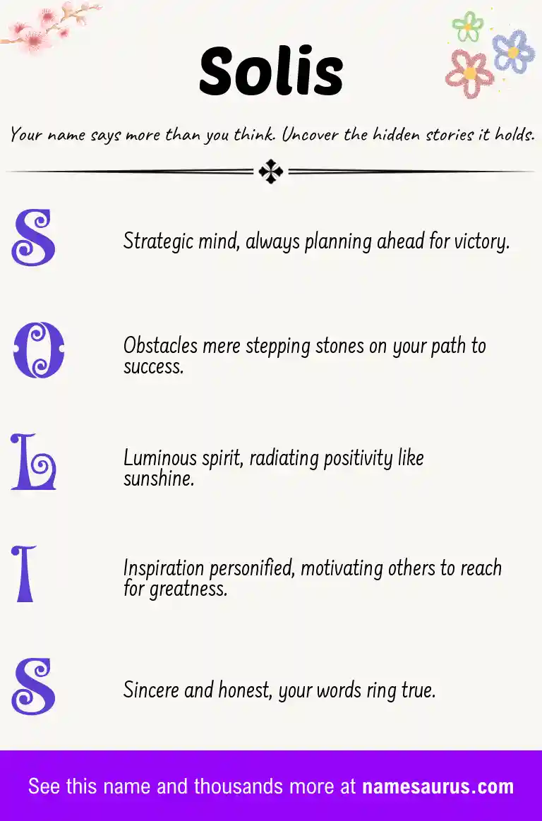 Acrostic poem about Solis.