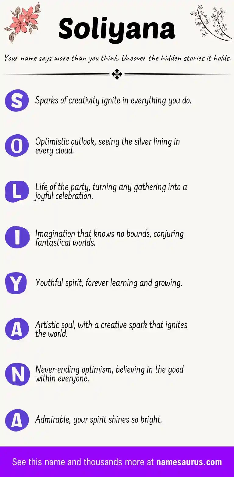 Acrostic poem about Soliyana.