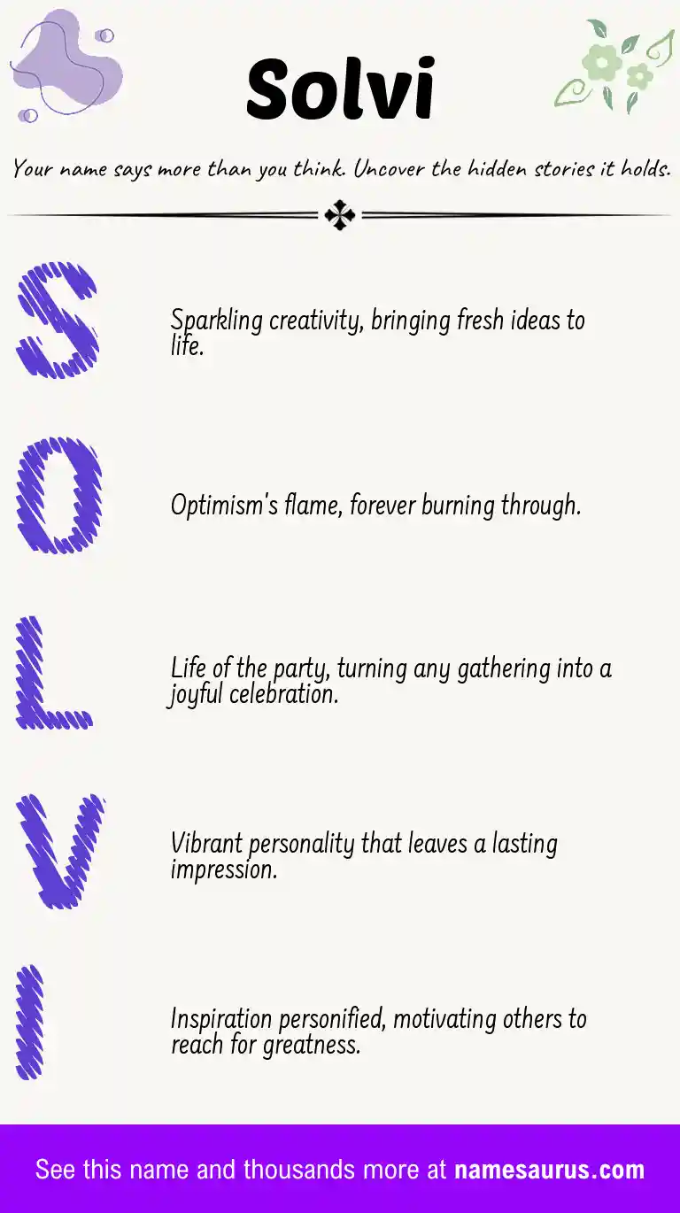 Acrostic poem about Solvi.