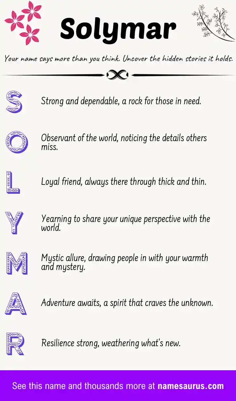 Acrostic poem about Solymar.