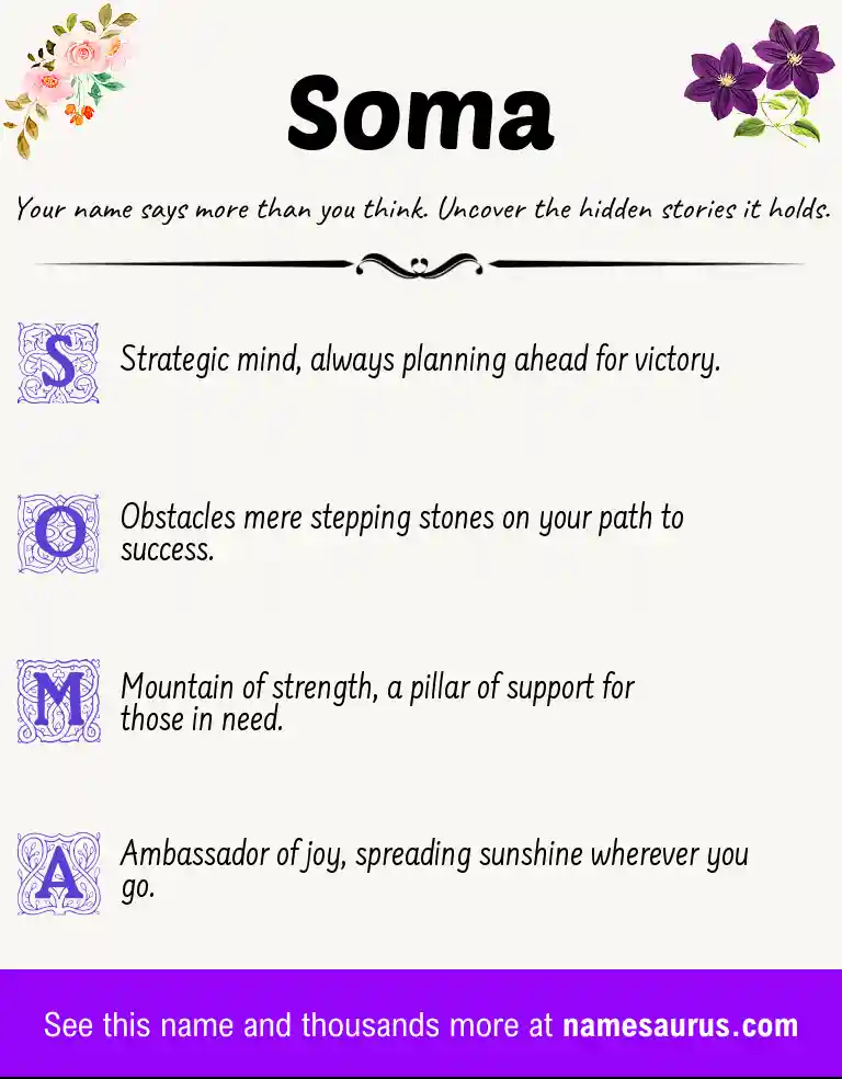 Acrostic poem about Soma.
