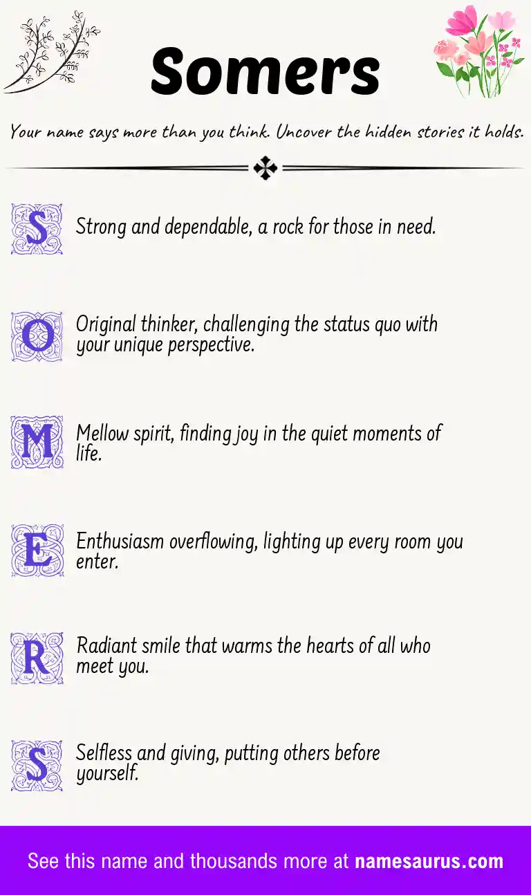 Acrostic poem about Somers.