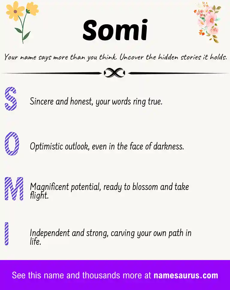 Acrostic poem about Somi.