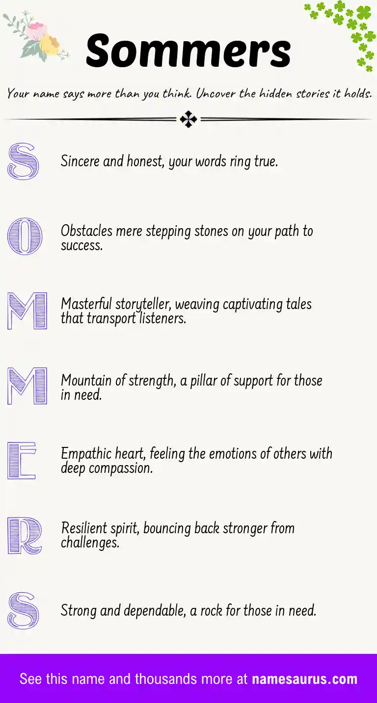 Acrostic poem about Sommers.