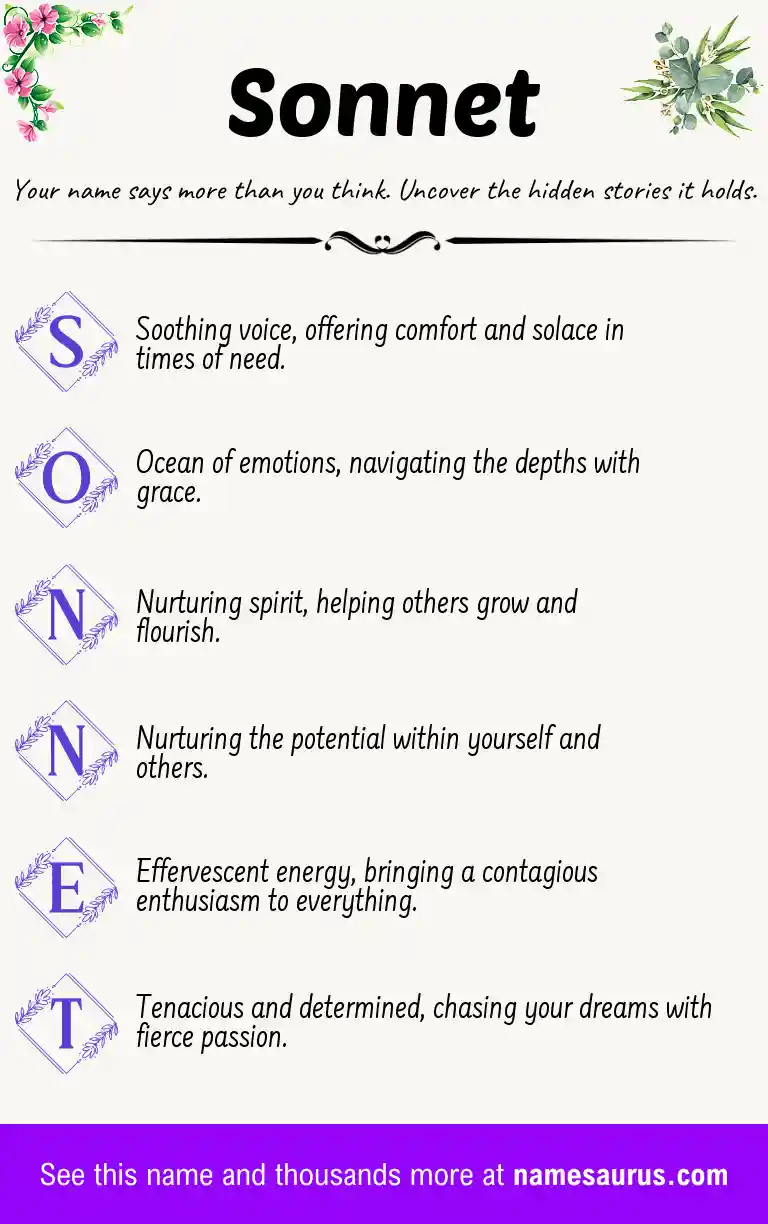 Acrostic poem about Sonnet.