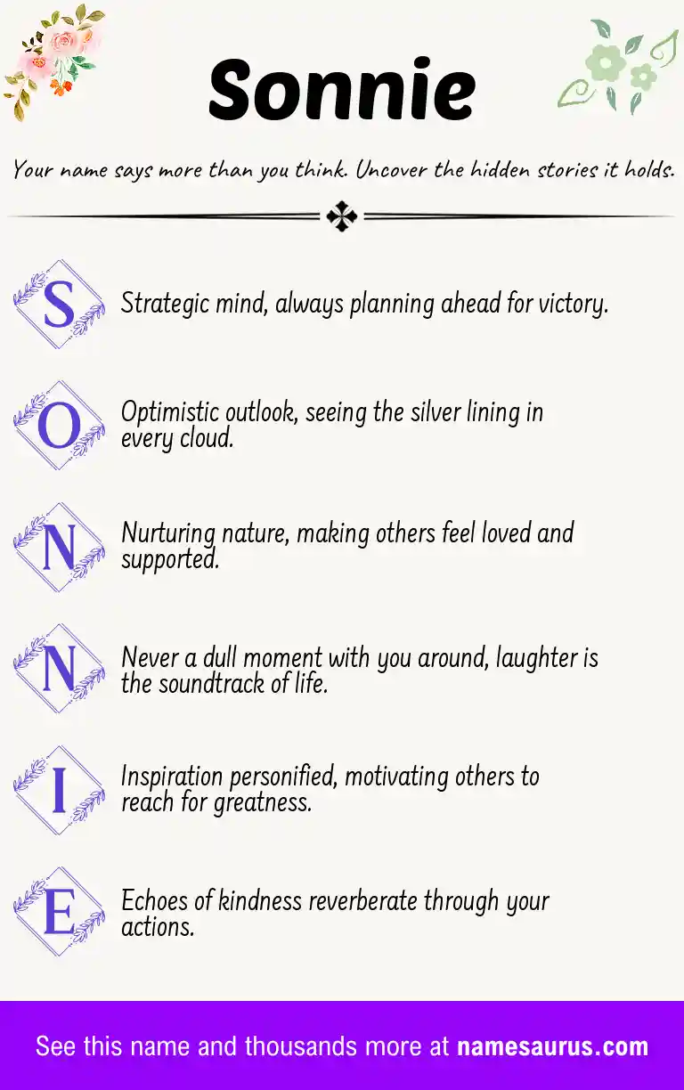 Acrostic poem about Sonnie.