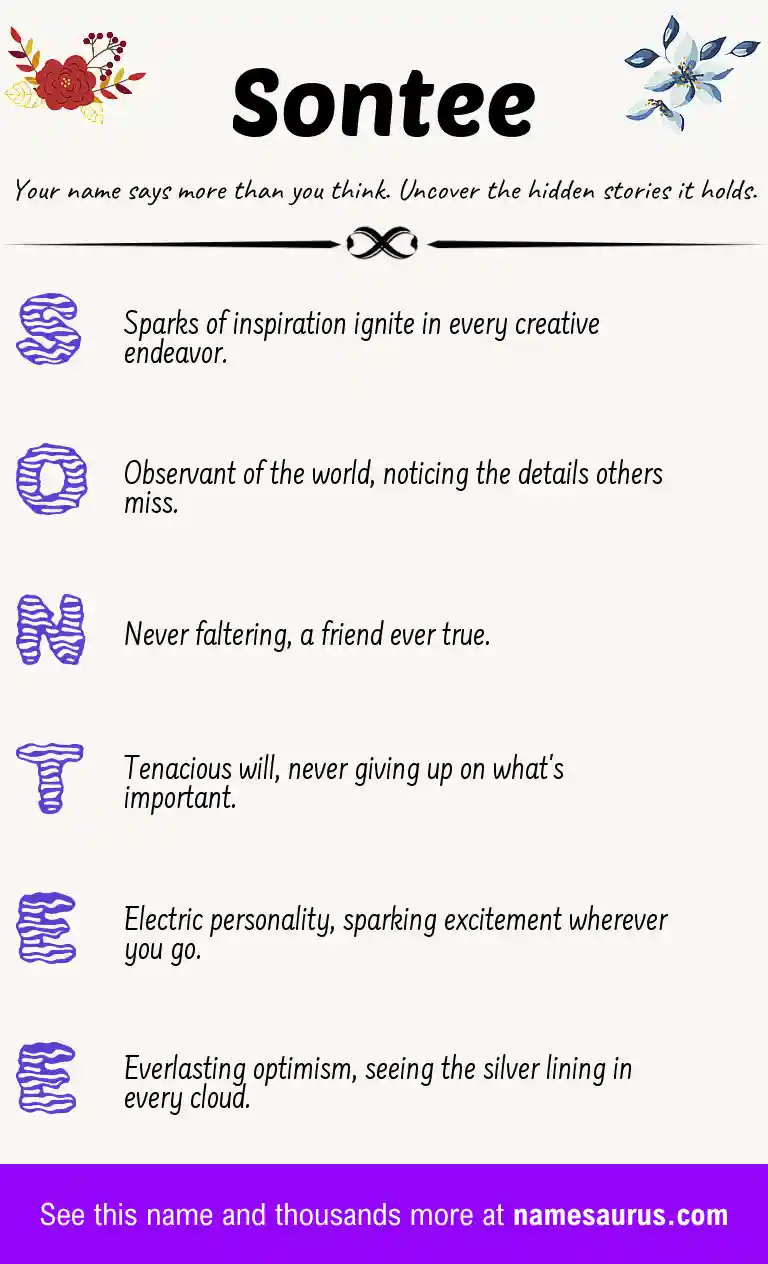 Acrostic poem about Sontee.