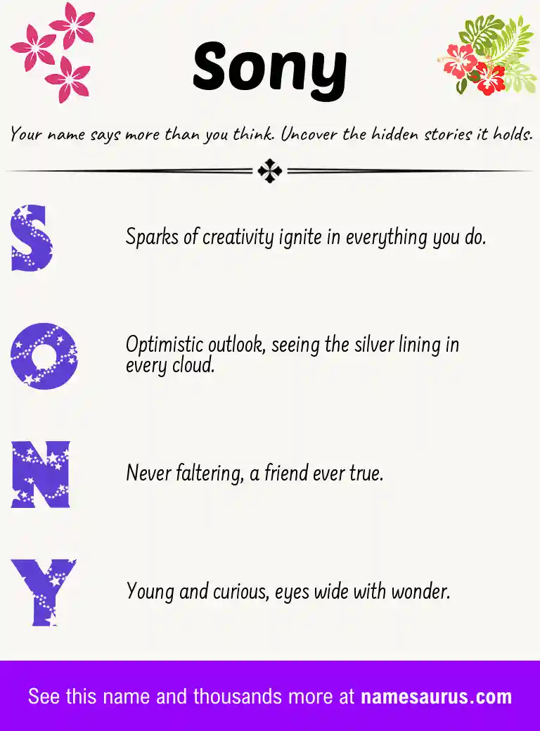 Acrostic poem about Sony.