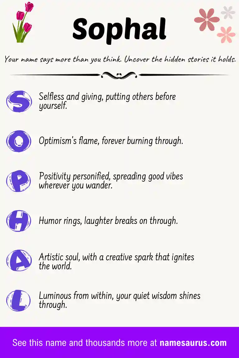 Acrostic poem about Sophal.