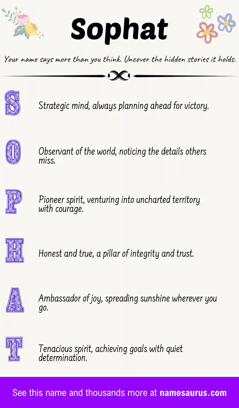 Acrostic poem about Sophat.