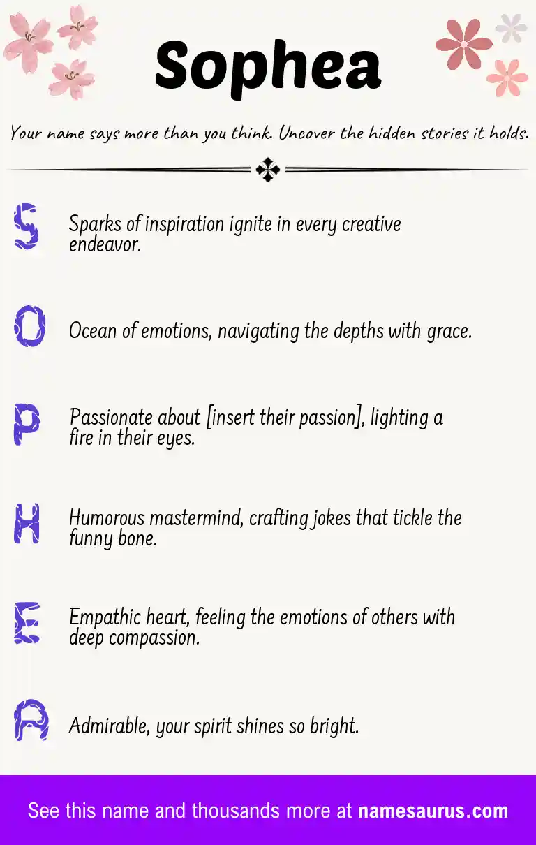 Acrostic poem about Sophea.