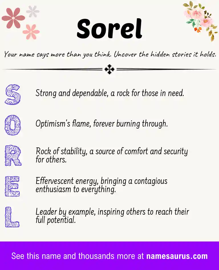 Acrostic poem about Sorel.
