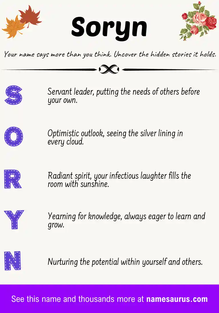 Acrostic poem about Soryn.