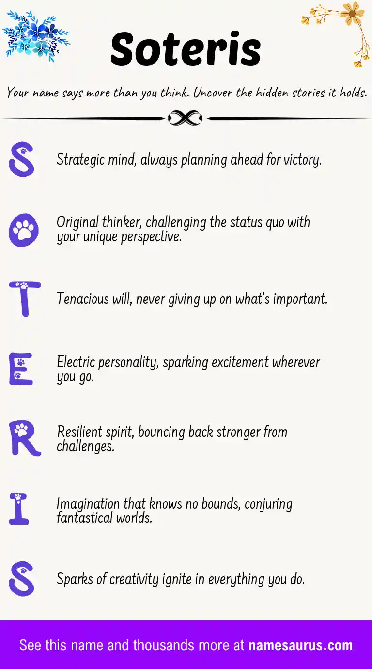 Acrostic poem about Soteris.