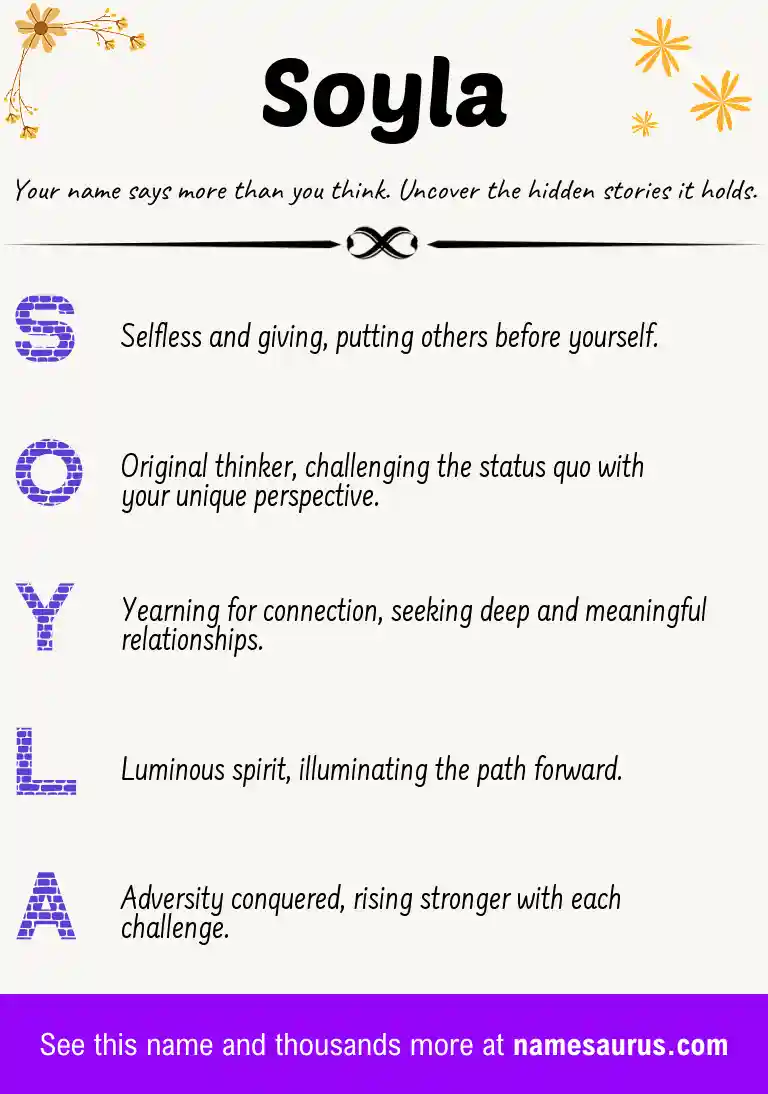 Acrostic poem about Soyla.