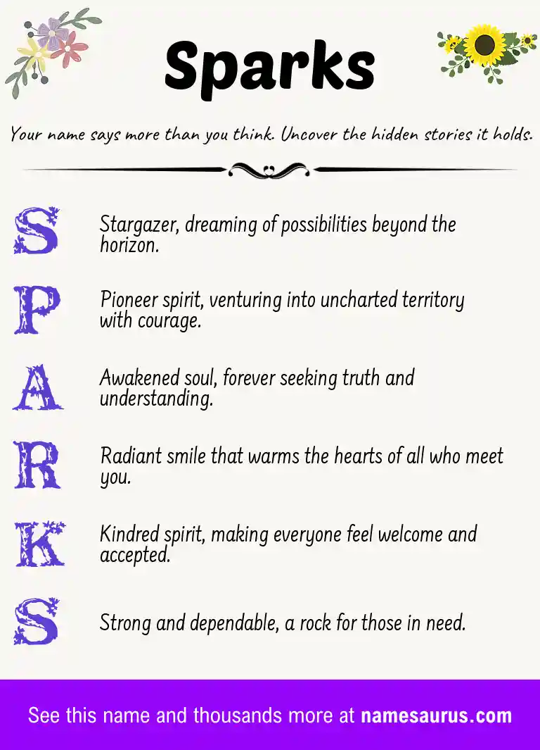 Acrostic poem about Sparks.
