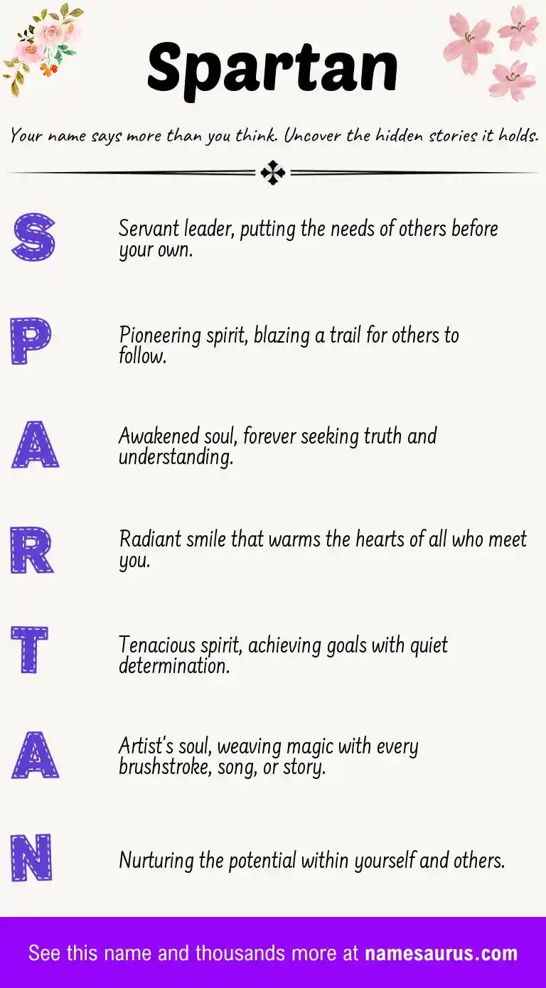 Acrostic poem about Spartan.