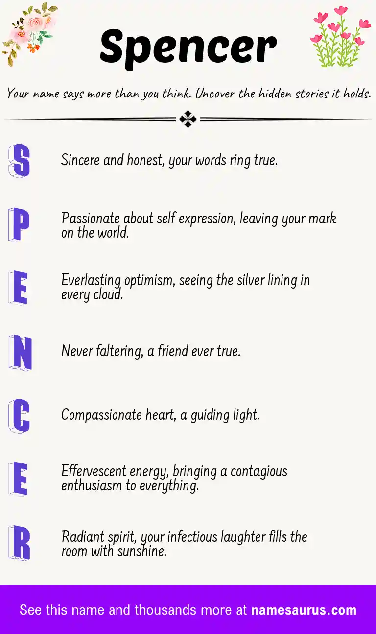 Acrostic poem about Spencer.