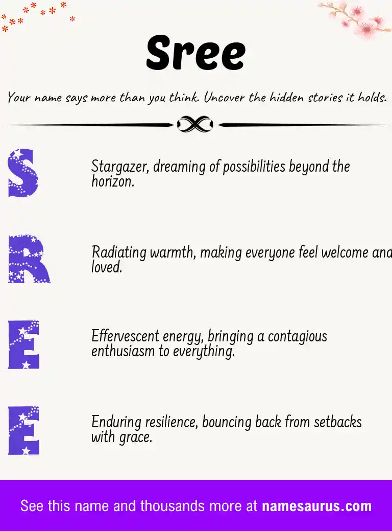 Acrostic poem about Sree.