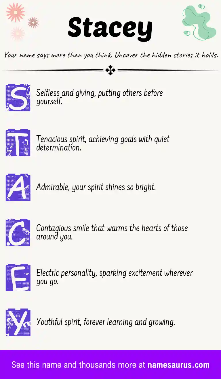 Acrostic poem about Stacey.