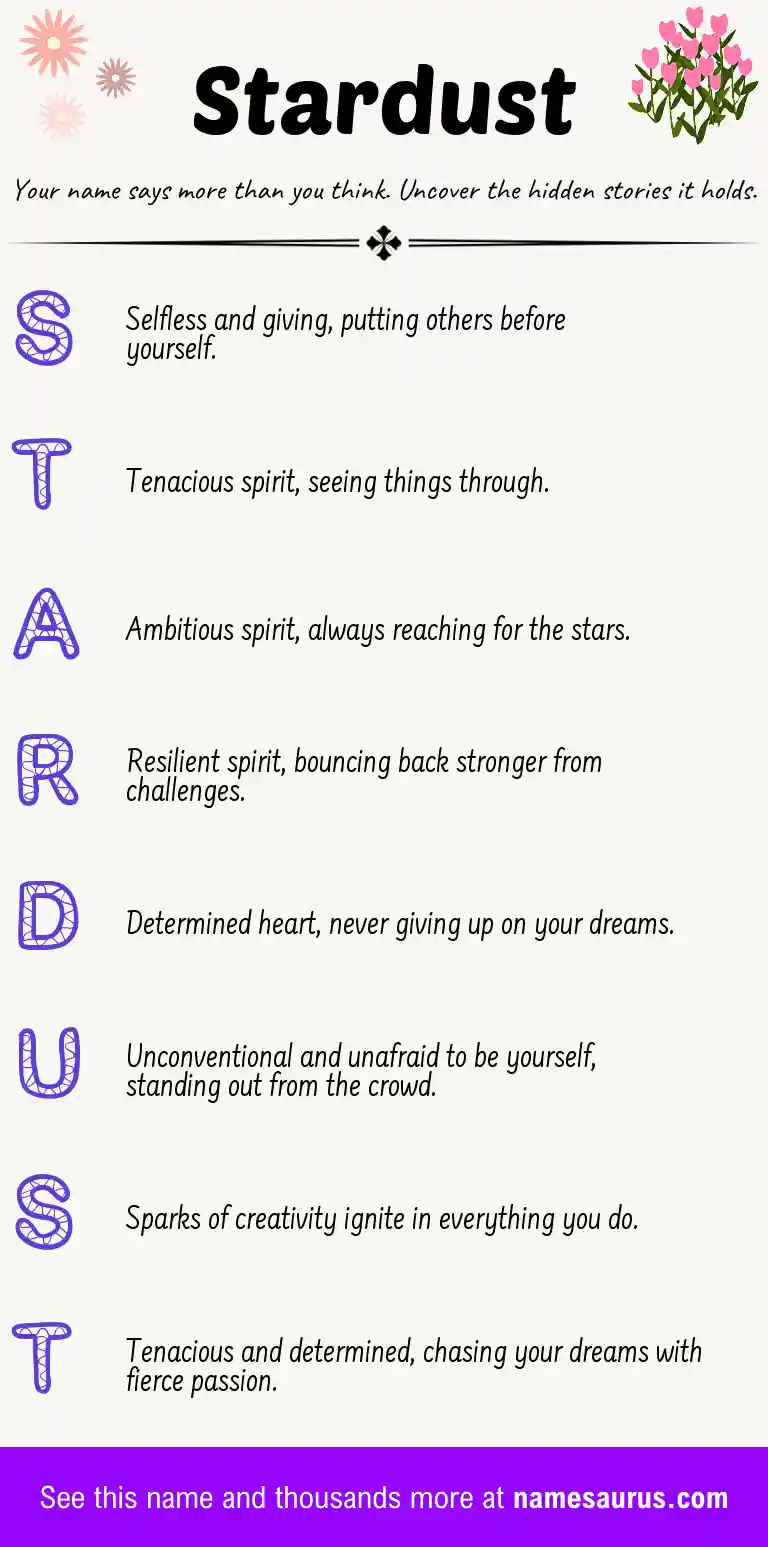 Acrostic poem about Stardust.