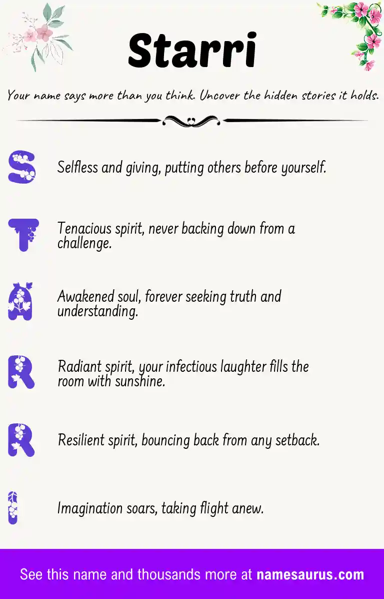 Acrostic poem about Starri.