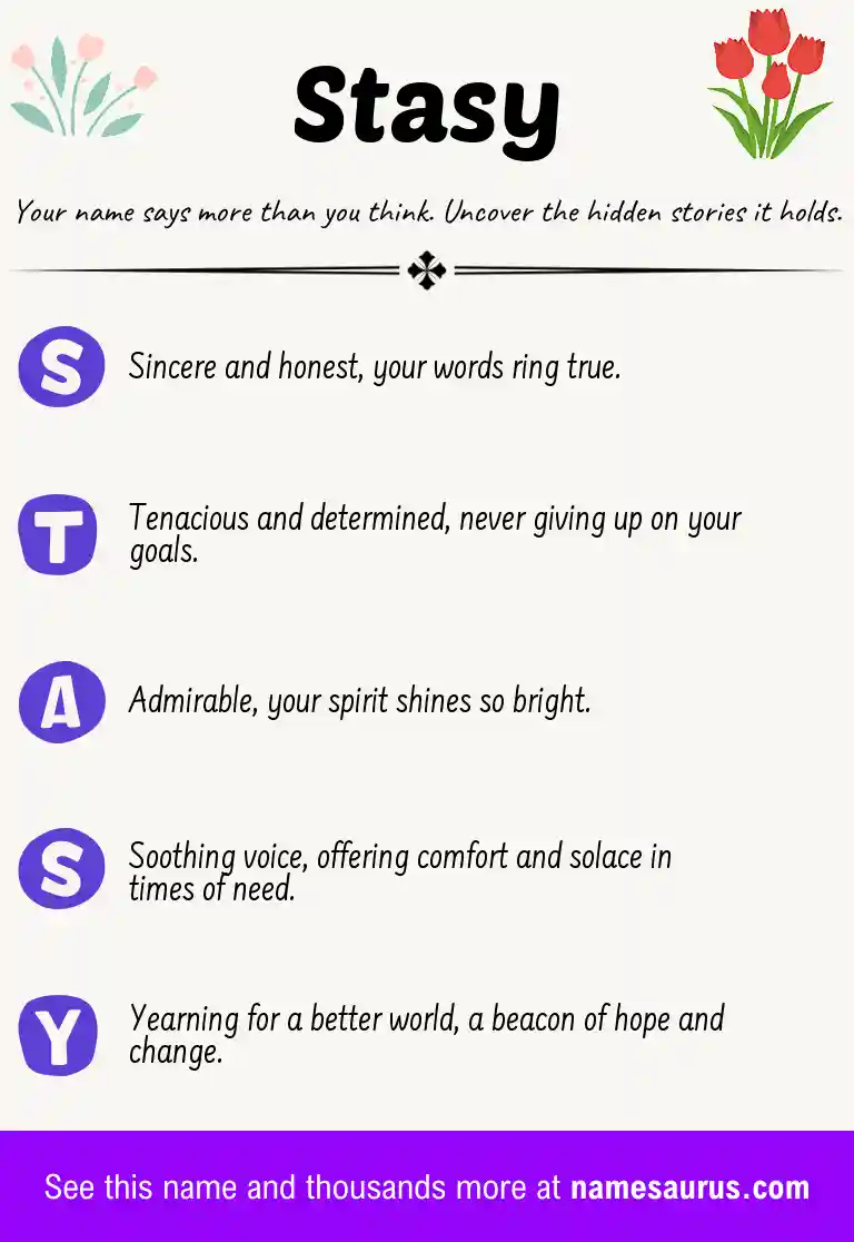 Acrostic poem about Stasy.