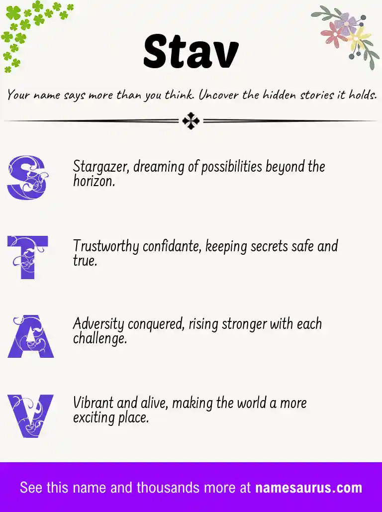 Acrostic poem about Stav.