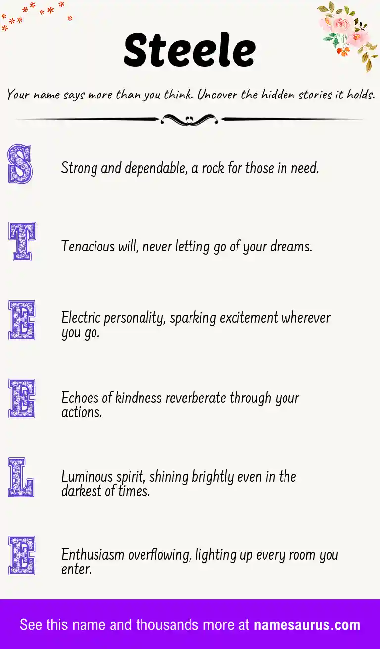 Acrostic poem about Steele.