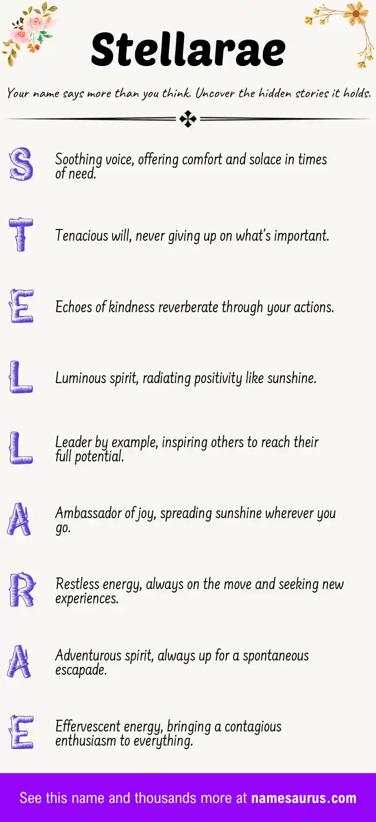 Acrostic poem about Stellarae.