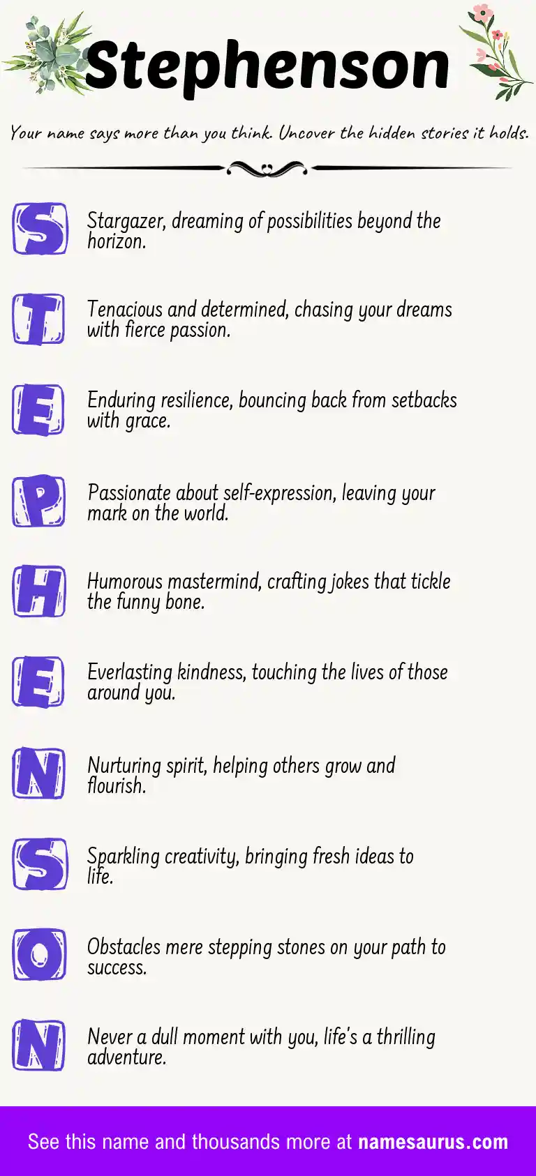 Acrostic poem about Stephenson.