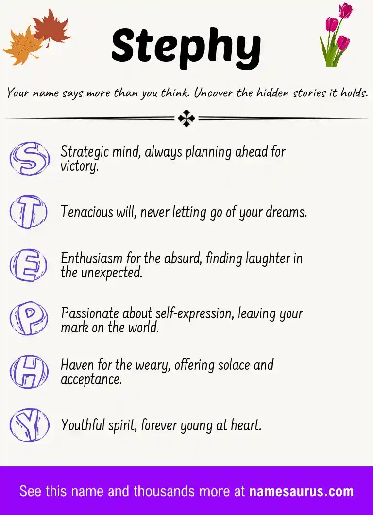 Acrostic poem about Stephy.