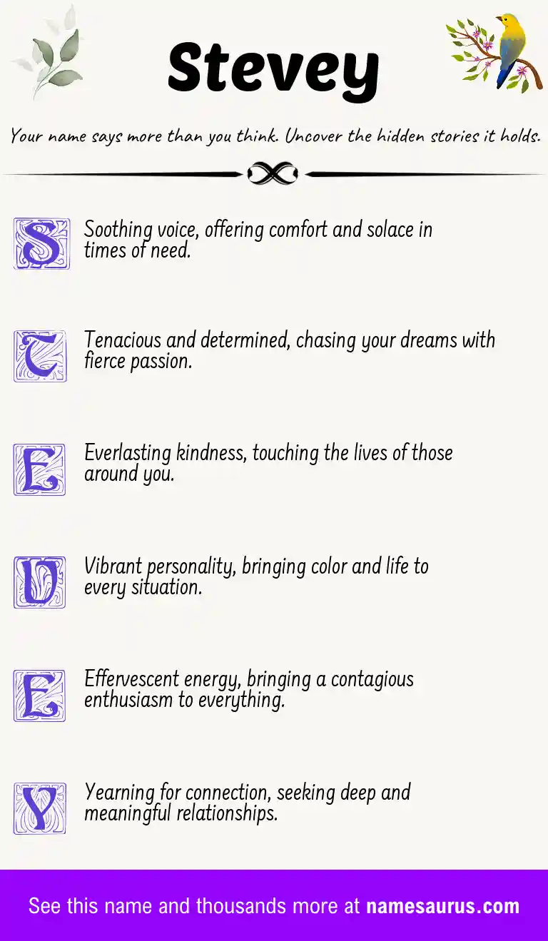 Acrostic poem about Stevey.