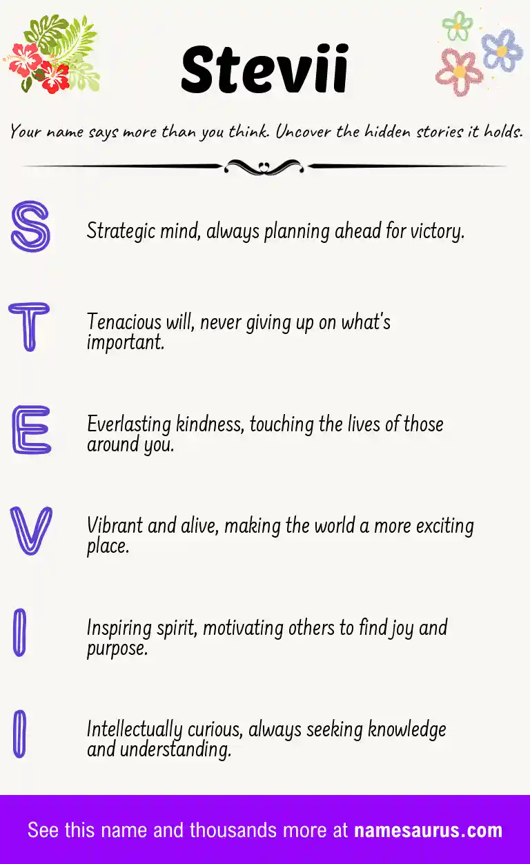 Acrostic poem about Stevii.