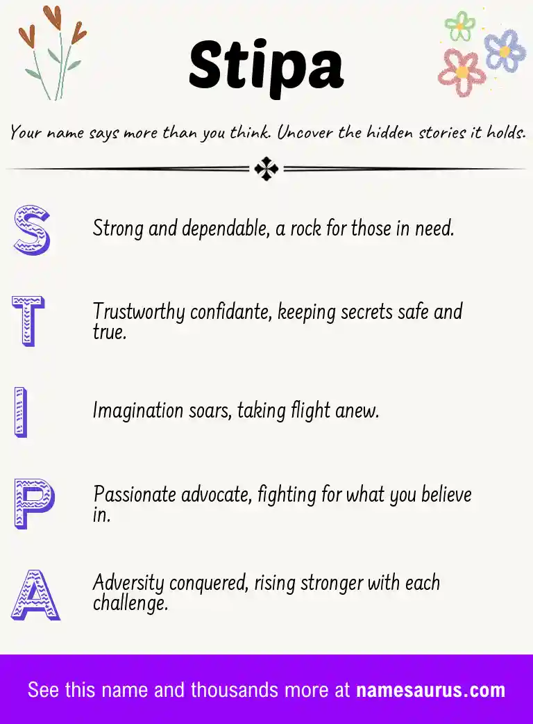 Acrostic poem about Stipa.