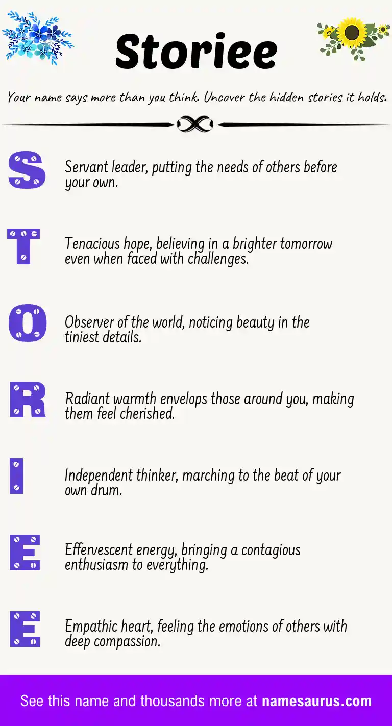 Acrostic poem about Storiee.