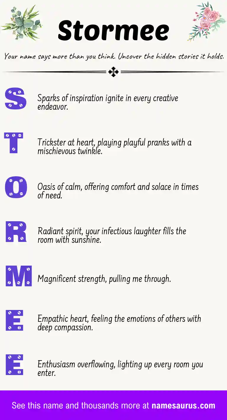 Acrostic poem about Stormee.