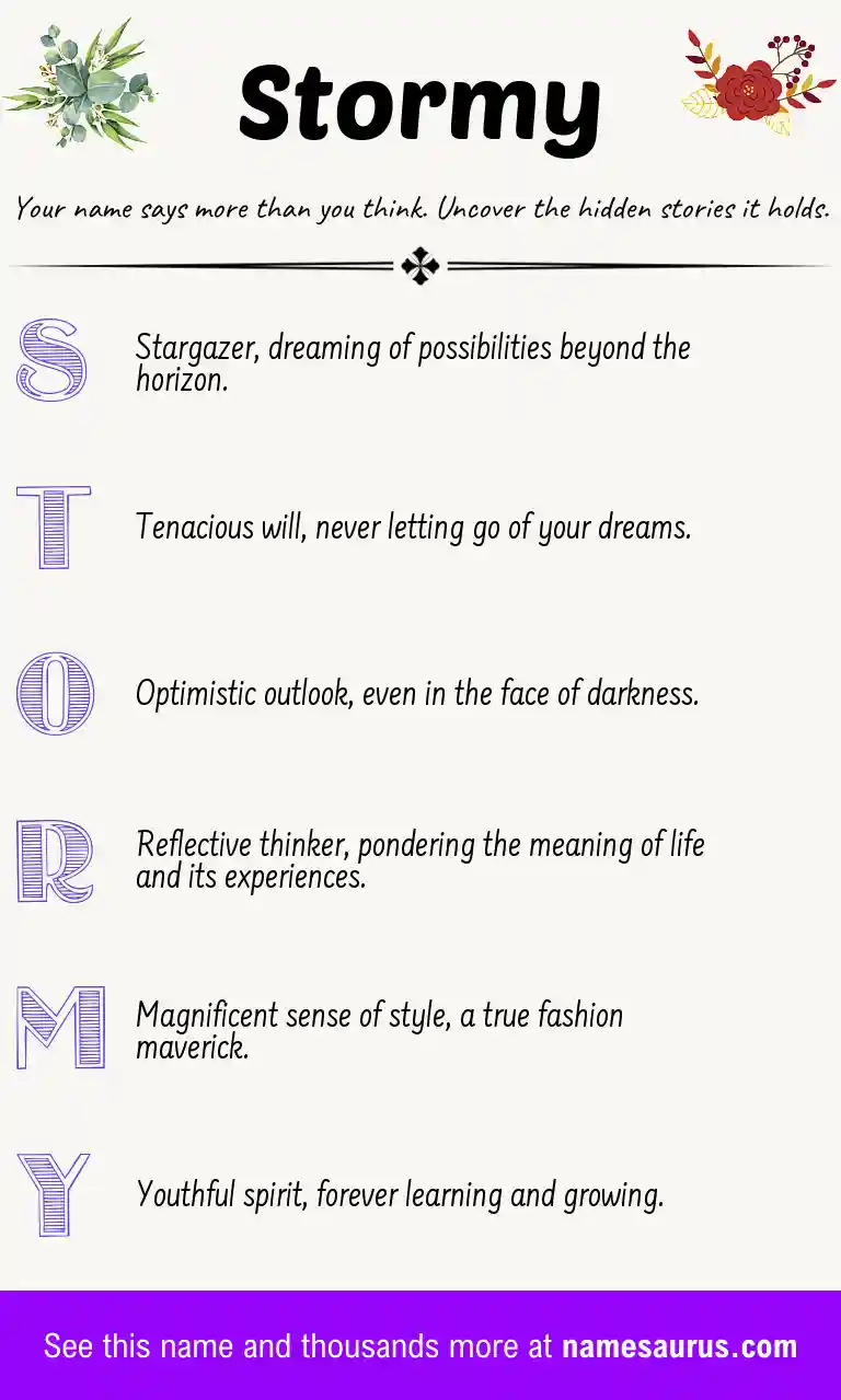 Acrostic poem about Stormy.