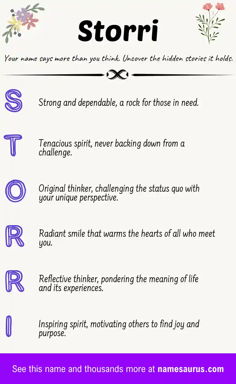 Acrostic poem about Storri.