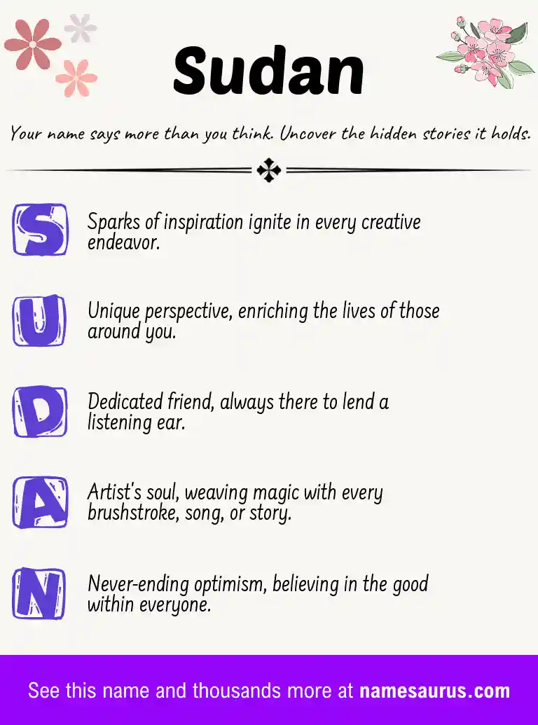 Acrostic poem about Sudan.
