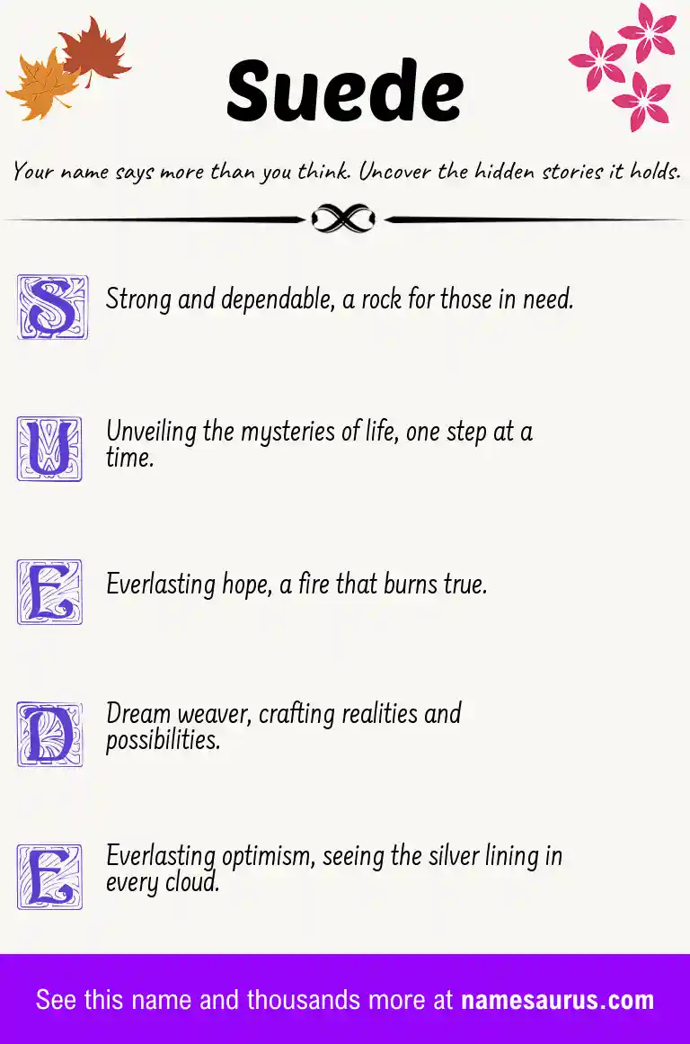 Acrostic poem about Suede.