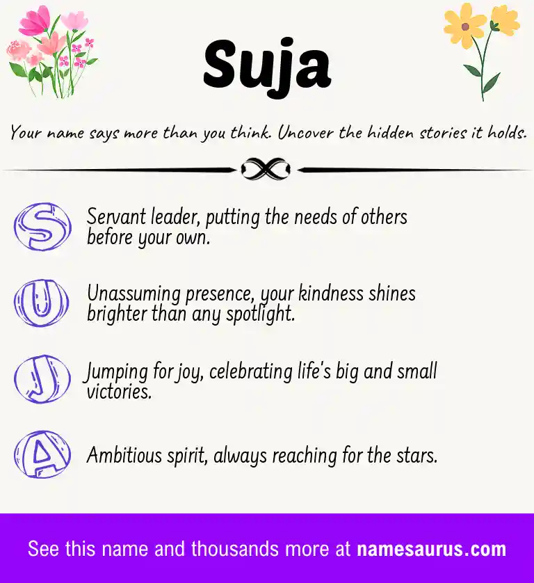Acrostic poem about Suja.