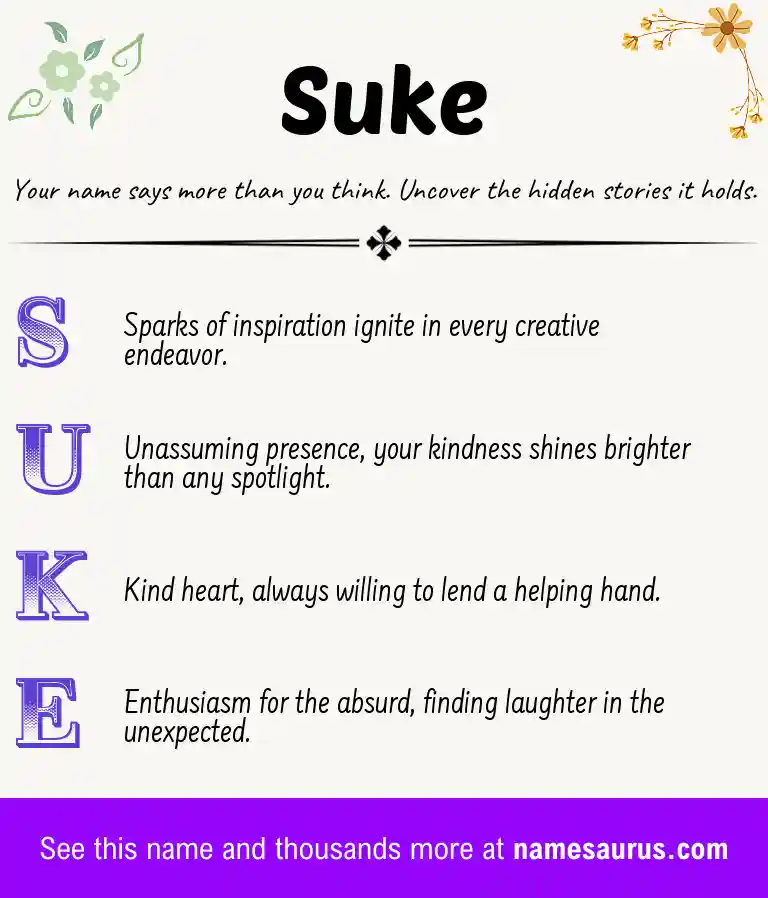 Acrostic poem about Suke.