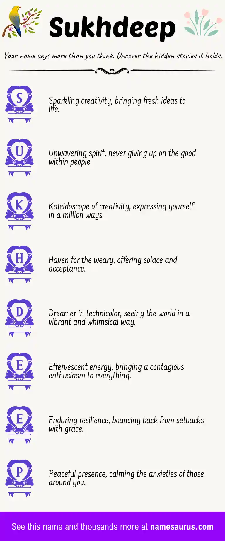 Acrostic poem about Sukhdeep.