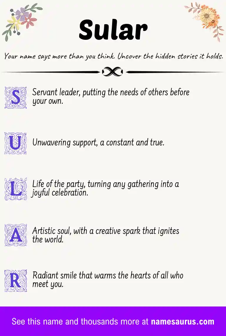 Acrostic poem about Sular.