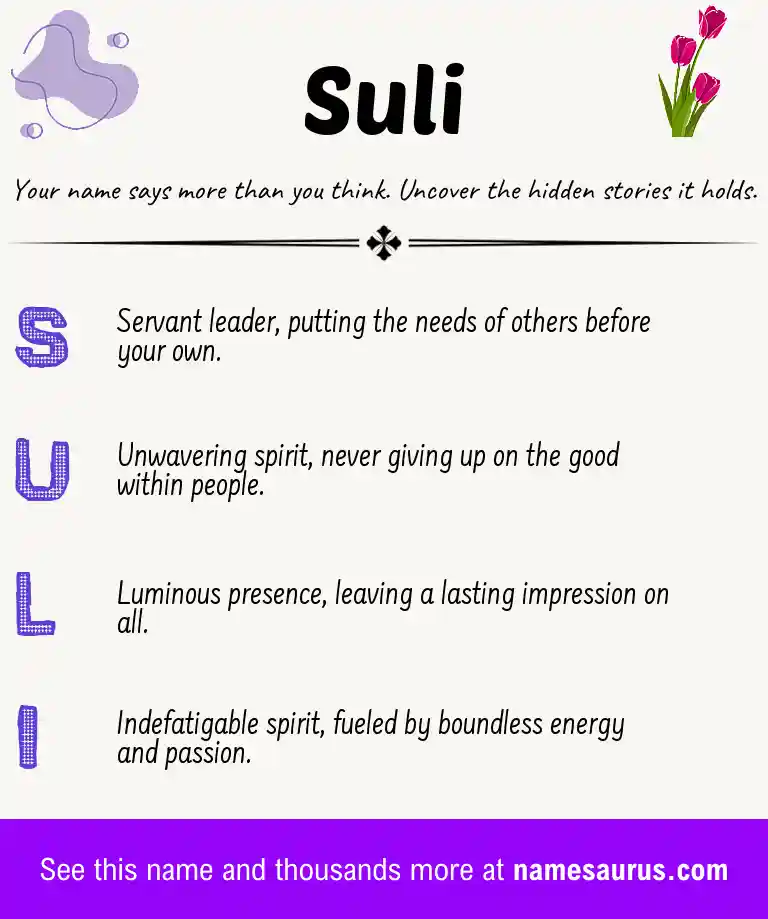 Acrostic poem about Suli.
